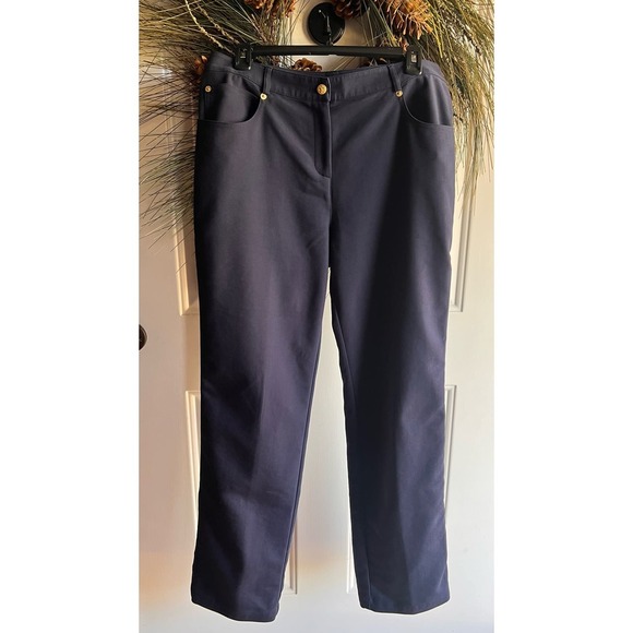 St. John Navy Blue Womens Trouser Slacks Pants Size 8 - Picture 9 of 12